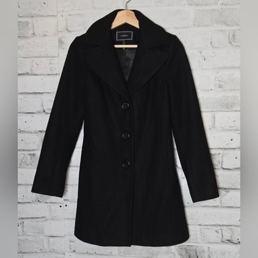 Le Chateau Black Wool Blend Peacoat Jacket Classic XXS